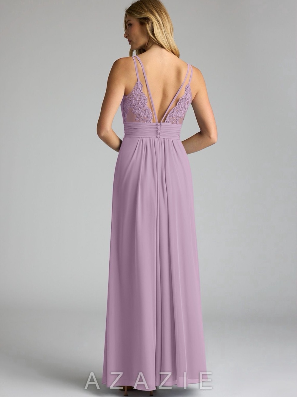 Azazie Wisteria V-Neck Spaghetti Strap Bridesmaid Dress